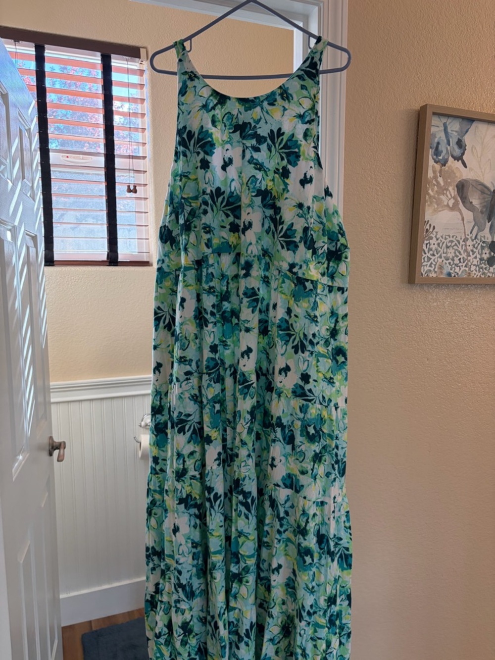 torrid Teal and White Floral Tiered Maxi Dress